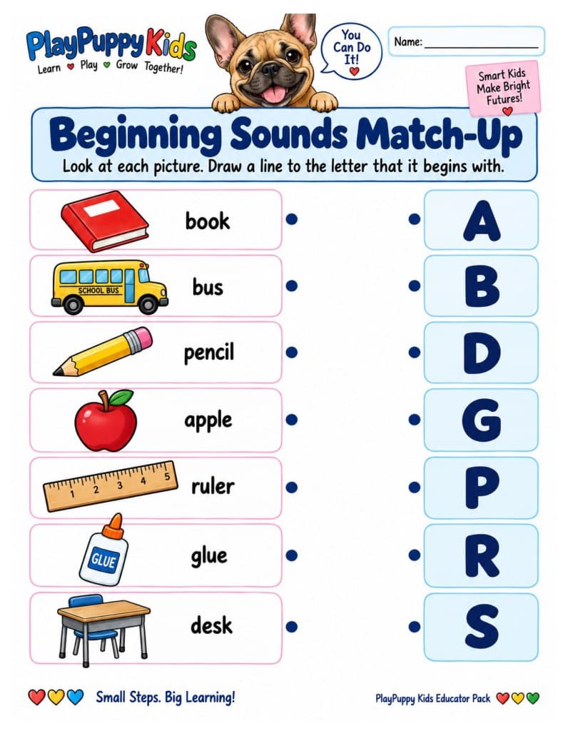 Beginning Sounds Match-Up — PDF page 3